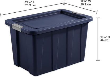 Sterilite 16-Pack Storage Bins with Lids, Heavy Duty Totes, Tuff1, 30 Gallon, Dark Indigo