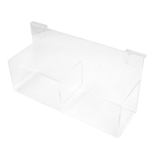 SSWBasics Clear Acrylic Double Display Bin - 14"L x 4-1/2"W x 4-1/2"D - For Slatwall or Wire Grid