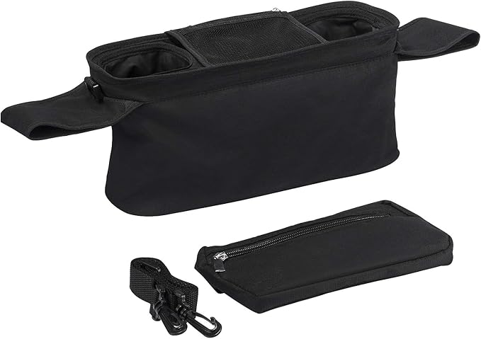 Momcozy Universal Stroller Organizer with Insulated Cup Holder Detachable Phone Bag & Shoulder Strap, Fits for Stroller like Uppababy, Baby Jogger, Britax, BOB, Umbrella and Pet Stroller