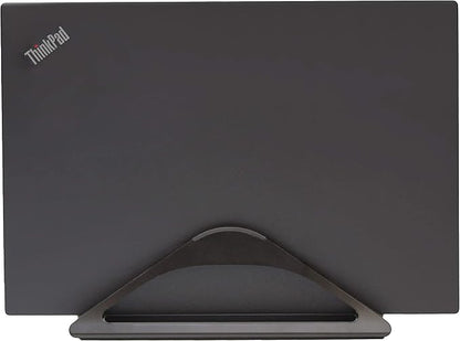 HumanCentric Vertical Laptop Stand for Desks in Matte Black, Upright Adjustable Holder to Dock Apple MacBook, MacBook Pro, and Other Laptops to Organize Work & Home Office, Automatic Grip