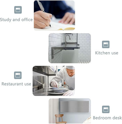 304 stainless steel folding table, wall-mounted folding table, kitchen storage shelf, made of food-grade stainless steel material, suitable for living room, balcony, bathroom, or laundry room.(40*30cm