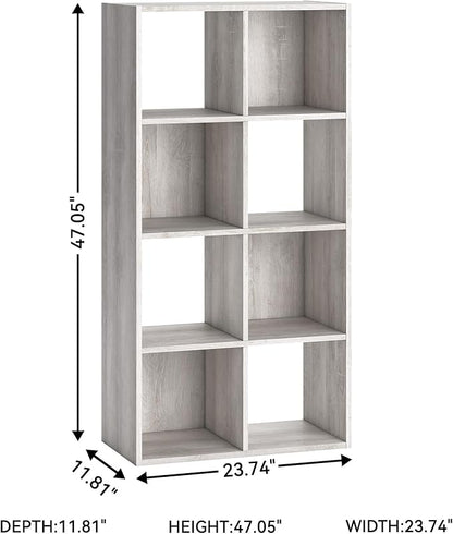 Signature Design by Ashley Paxberry Coastal 8 Cube Storage Organizer or Bookcase, Whitewash