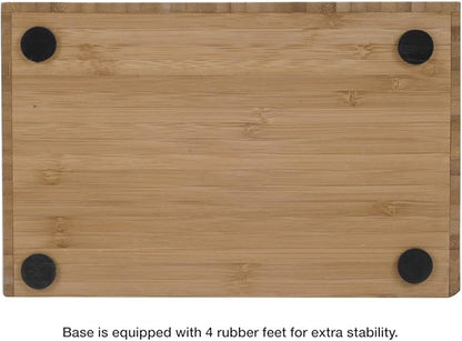 MobileVision Bamboo Charging Station & Multi Device Organizer Slim Version for Smartphones, Tablets, and Laptops