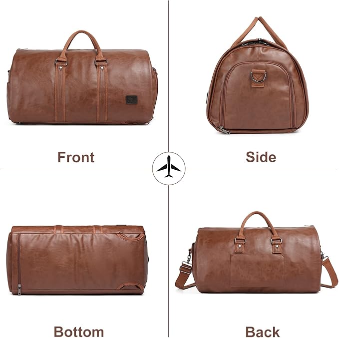 seyfocnia Convertible Travel Garment Bag,Carry on Garment Duffel Bag for Men Women - 2 in 1 Hanging Suitcase Suit Business Travel Bag