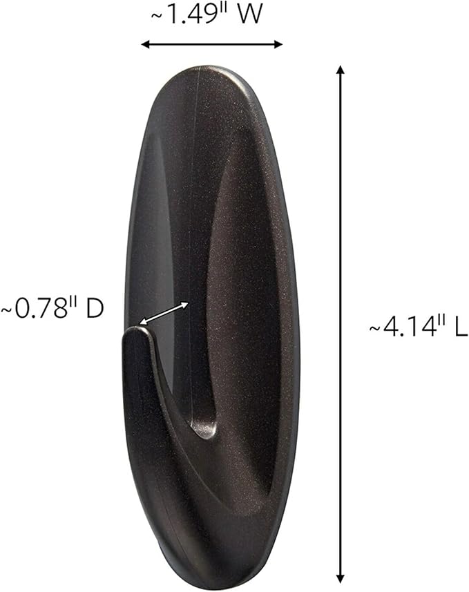 Command Outdoor Large Bronze Hooks, Holds up to 5 lb, 3 Hooks and 4 Command Strips, Damage Free Hanging Wall Hooks for Hanging Christmas Decorations with Weather Resistant Strips