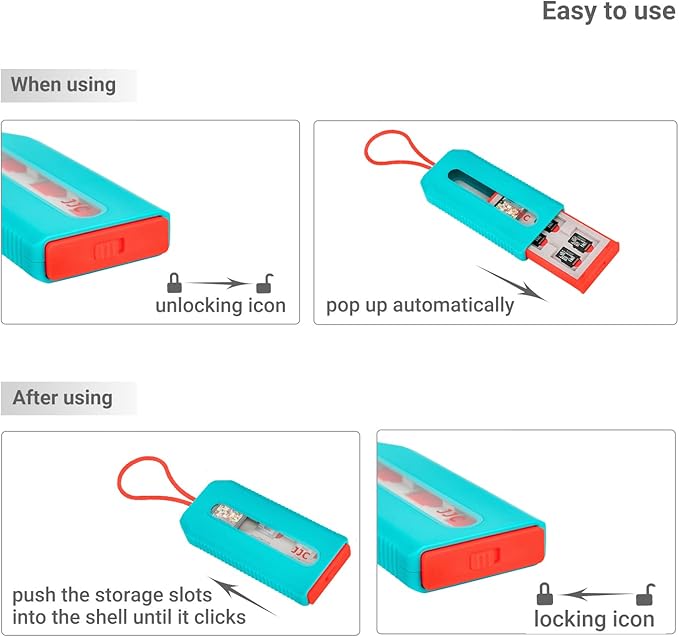 (NOT FIT SD Card) Switch Game Card Case for 6 Nintendo Games and 12 Micro SD Cards,Switch Card Holder Storage for Nintendo Switch or PS Vita,Water-Resistant Anti-Shock Game Card Box