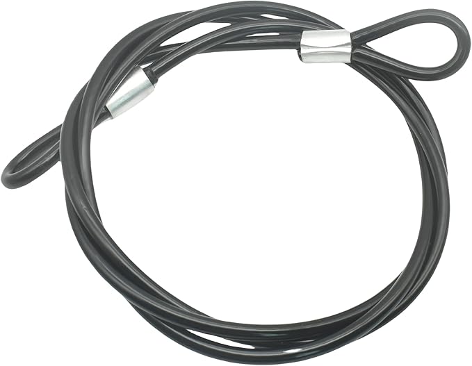 8FT 6mm Stainless Steel Security Cable Lock,Braided Steel Vinyl Coated Safety Cable Luggage Lock,Flexible Steel Cable Security Wire Rope Double Loop