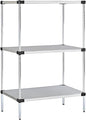 Omega Solid Stainless Steel Shelves, 24" Deep x 54" Wide x 34" High 3 Tier Heavy Duty Solid Shelving Unit for Kitchen Garage Office Restaurant Warehouse 800-lb Per Shelf Weight Capacity