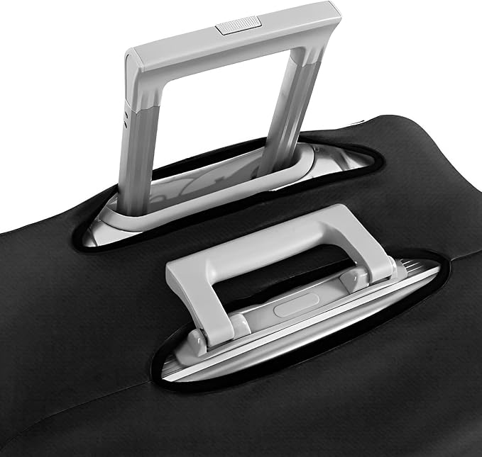 30 Inch PVC Luggage Protector Covers for TSA Approved Clear Suitcase Cover Protector Transparent Luggage Protective Cover Set (Black, Suitable for 30"-31")