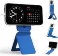 MOFT Phone Tripod Stand Selfie Stick for iPhone, Multi-Angles iPhone Stand, Lightweight & Portable Phone Holder, Strong Magnets, MOVAS Vegan Leather, Travel Essentials, Sapphire (Without Card Slot)