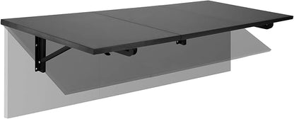 Mount-It! Heavy Duty Drop Down Table, Wall Mounted Drop Leaf Tables 45x15x7 Inches, Collapsible, Folding Workbench for Home Office, Laundry Room, Garage, Basement Bar, Study or Kitchen (Black)