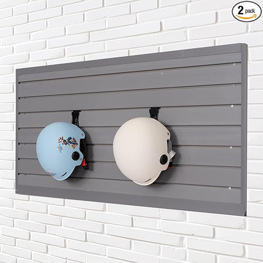 Slat Wall Paneling Garage Wall Organizer Slatwall Panels 4'x 2' Garage Slat Wall Storage Systems, Grey Slat Board PVC Wall Panels Slatwall Displays Garage Tool Organizer Wall Mount Ladder Bike Rack