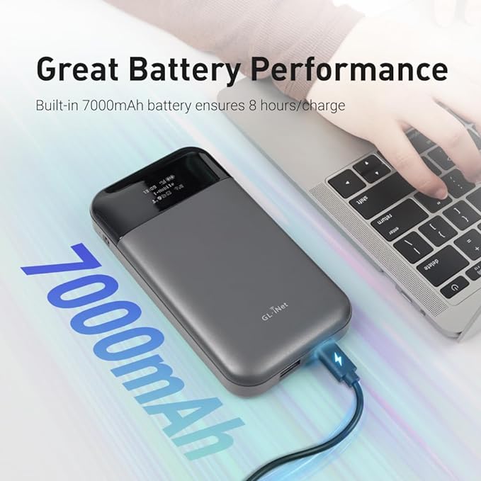 GL.iNet GL-E750V2 (MUDI) 4G LTE Portable Wi-Fi Hotspot for Travel | Mobile Hotspot Device, OpenWrt, OpenVPN, WireGuard, 7000mAh, Global Version