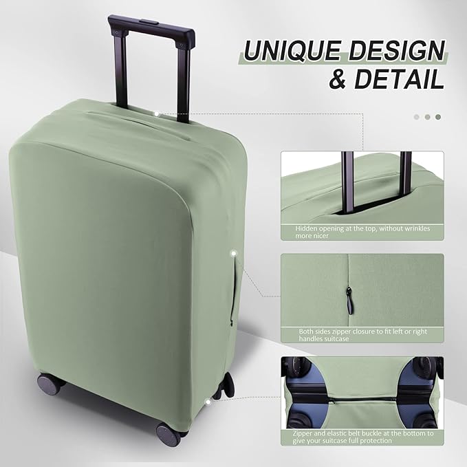 Travel Luggage Cover Suitcase Protector Scratch-Resistant Fit 19-31 Inch Suitcase, Not Included Suitcase (Cyan, 3XL(32-33inch))