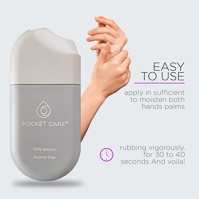 POCKET CARE | 2 Pack Verbena Scented Hand sanitizer Spray 15 ml - Spray for Hands | Organic Moisturizing Spray | Travel Size - Travel Accessories | 100% natural (Lemon Verbena)