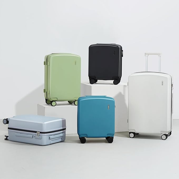 Hanke 20 Inch Hard Shell Suitcases with Spinner Wheels, Lightweight Carry On Luggage 22x14x9 Airline Approved Built-in TSA Lock, Durable Suitcase Rolling Luggage Carry-On Bag(Smoke White)