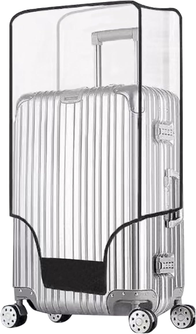 Clear Suitcase Cover - 20 24 26 28 30 Inch Waterproof PVC Suitcase Cover - Transparent Travel Suitcase Wrap - Protective Cover Case for Wheeled Luggage (26-Inch)