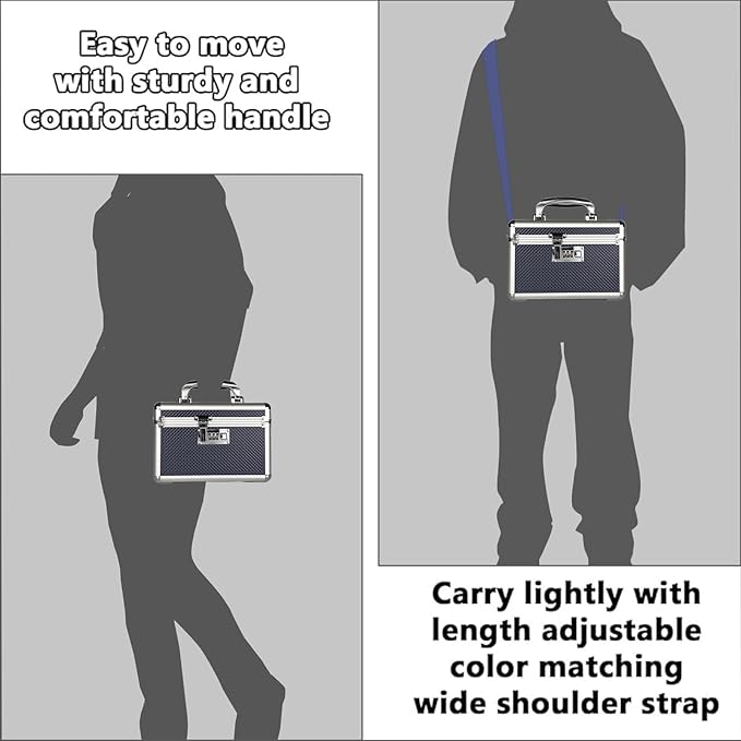 Storage Lock Box with Combination code, Lockable Medicine Storage Case, Empty First Aid Box, Security Lock Box, Multipurpose Lockbox for Home and Outdoor Use (Blue, Small)