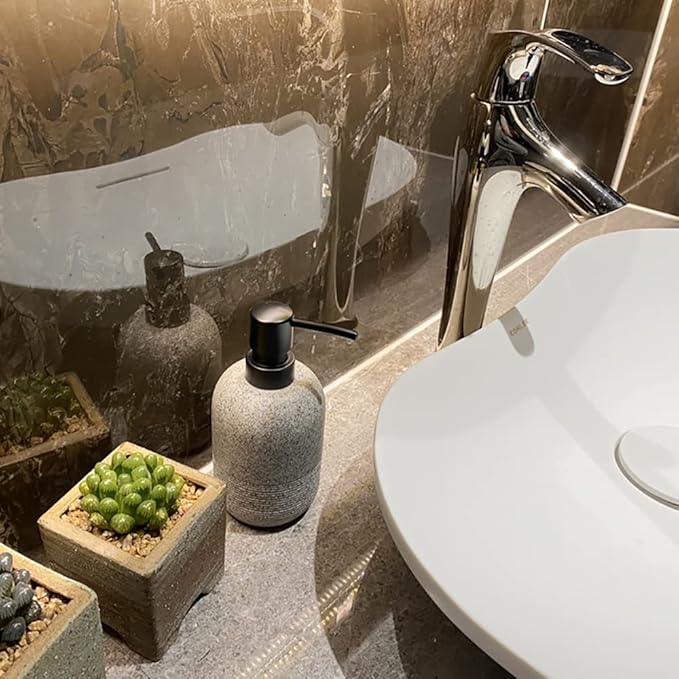 2pcs/Set Grey Soap Lotion Dispenser with A Spare Pump,Liquid Hand Soap Dispenser Sets for Bathroom Countertop, Soap Dispenser for Kitchen.