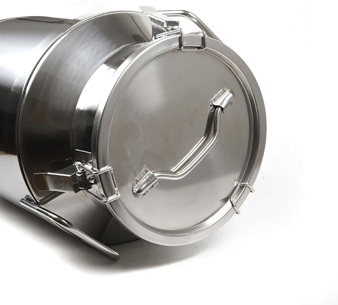 DONSU Stainless Steel Milk Transport Cans Stainless Steel Milk Can Vintage Silicone Bucket Wine Pail Liquid Storage (40L)