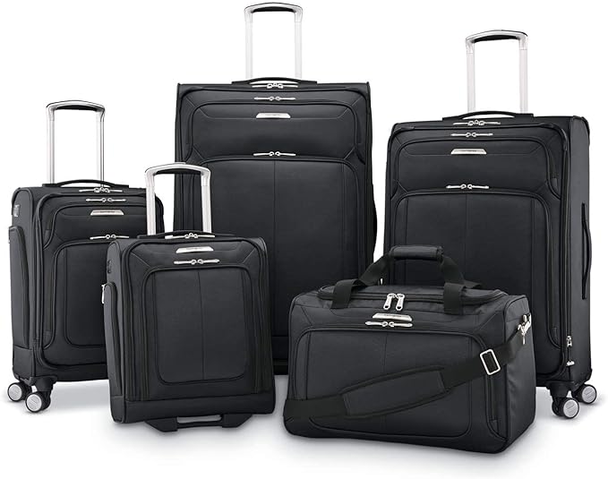 Samsonite Solyte DLX Softside Expandable Luggage with Spinner Wheels, Midnight Black, Carry-On 20-Inch