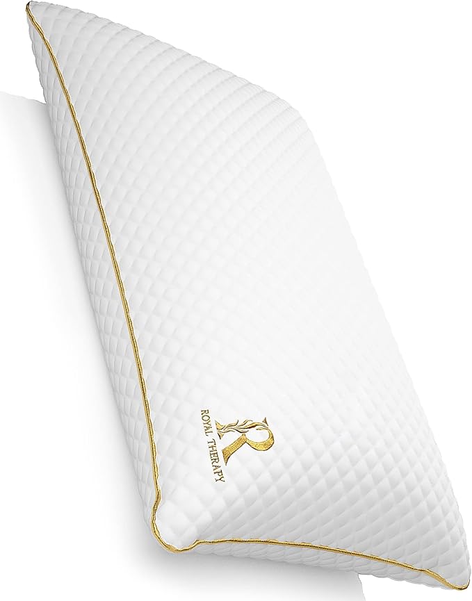 Royal Therapy King Size Pillows, Memory Foam Pillow - Shredded Foam, Hypoallergenic Bamboo-Derived Rayon Cover, CertiPUR-US Certified, Removable Cover, for All Sleep Positions, Neck Pain Relief