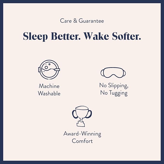 Brooklinen Silk Eye Mask for Sleeping – Celestial Blue, 100% Mulberry Silk Sleep Mask with Soft Elastic Strap, Machine Washable, Breathable & Cool-to-The-Touch – Ideal for Sleeping & Traveling