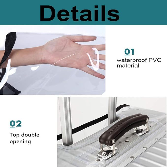 20-21 Inch PVC Luggage Protector Cover for TSA Approved Clear Suitcase Protector Transparent Luggage Protective Cover Case Suitable for 20"-21"