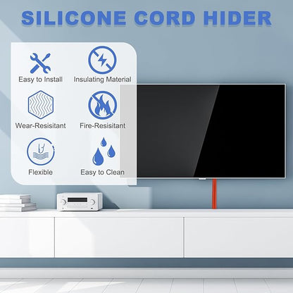 MECCANIXITY 3.3ft Cable Management Sleeve, 1 Inch, ID Flexible Cord Wires Hider Cover Insulation Snap-fit Protector for Substation, High-Voltage Electrical Networks, Red