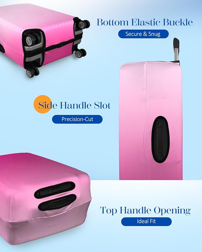 Slohif Luggage Cover for Suitcase Tsa Approved Protector - Luggage Sleeve Large Suit Case Cover Travel Stretch Baggage Case Protective Washable Fit 24-27 Inch Rose Gradient M