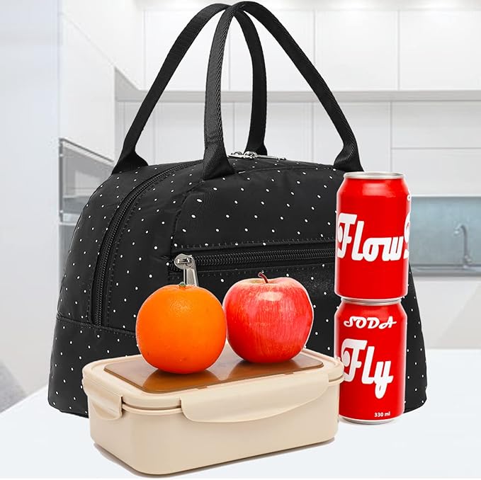 FlowFly Insulated Lunch Cooler Bag - Tote Bag Organizer for Women/Men, Dot