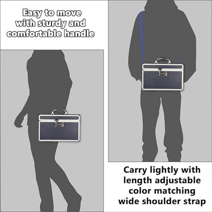 Storage Lock Box with Combination code, Lockable Medicine Storage Case, Empty First Aid Box, Security Lock Box, Multipurpose Lockbox for Home and Outdoor Use (Blue, Large)