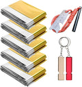 Professional 3-in-1 Survival Kit: Emergency Blanket, 120dB Whistle & All-Weather Fire Starter | Ultimate Safety Gear for Camping, Hiking, Car Emergencies & Storms (3-in-1 5pcs)