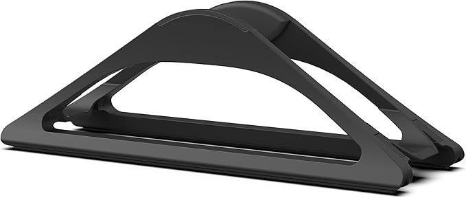 HumanCentric Vertical Laptop Stand for Desks in Matte Black, Upright Adjustable Holder to Dock Apple MacBook, MacBook Pro, and Other Laptops to Organize Work & Home Office, Automatic Grip