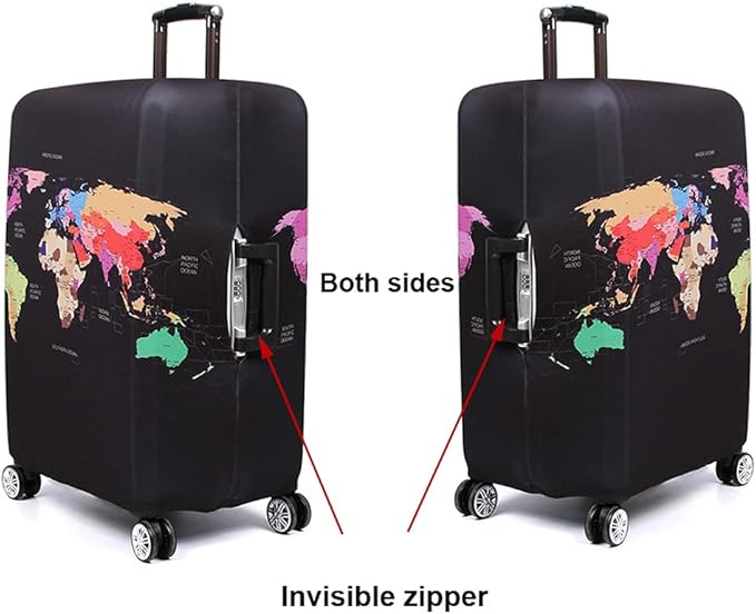 MosaiRudo Thicker Luggage Cover Elastic Suitcase Cover Protector Fits 18-32 Inch Suitcase Travel Accessories (Best wishs for you, M)