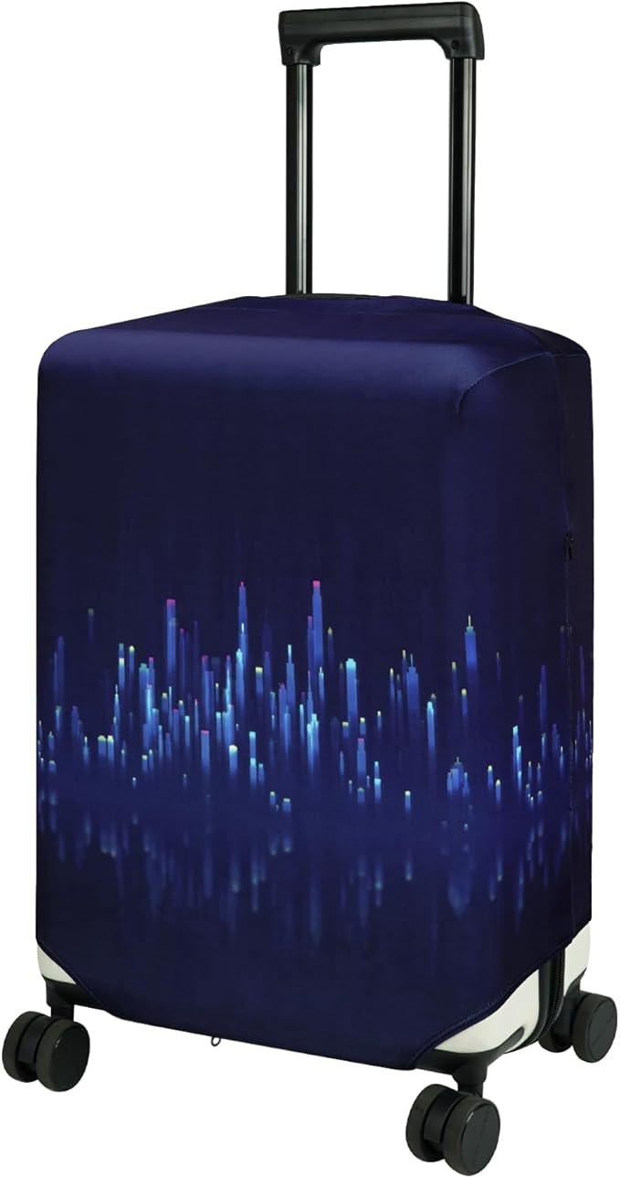 HYPER VENTURE Washable Luggage Cover - Fashion Suitcase Protector Fits 23-26 Inch Luggage (Nightscape, M)