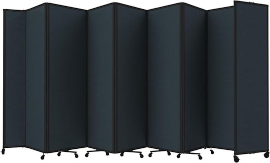 Versare Room Divider 360 Portable Wall Partition | Folding Panels | Large Freestanding Divider | Locking Wheels | Temporary Room Separator