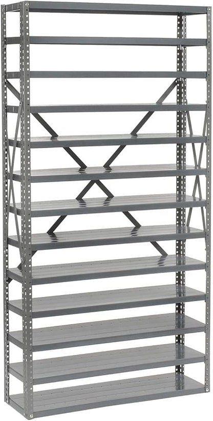 Global Industrial 13 Shelf Steel Shelving with (72) 4" H Plastic Shelf Bins, Blue, 36x12x72