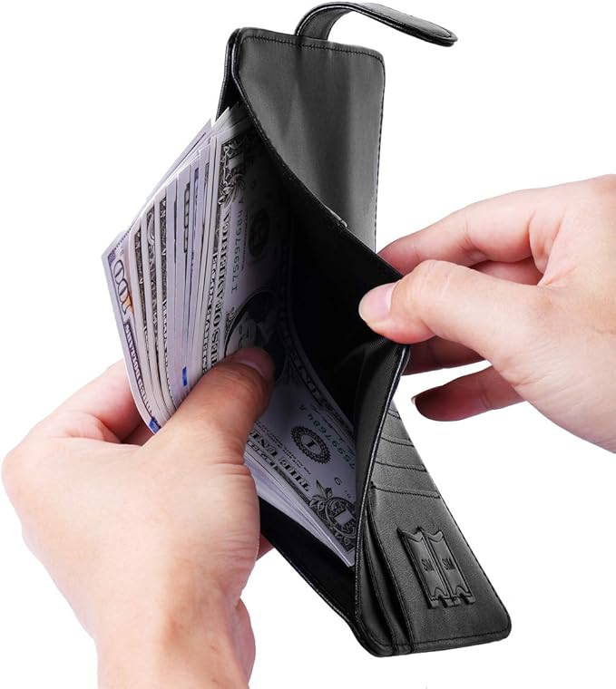 Passport Holder Cover Wallet RFID Blocking Leather Card Case Travel Accessories for Women Men (#Black)