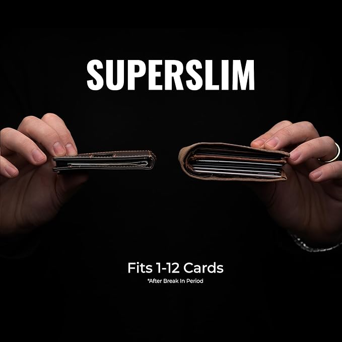 Kings Loot Money Clip Slim Minimalist Wallet for Men | RFID Blocking Leather Design with Money Clip | Front Pocket Bifold Holds 12 Cards | Stylish & Compact Wallets (Black)