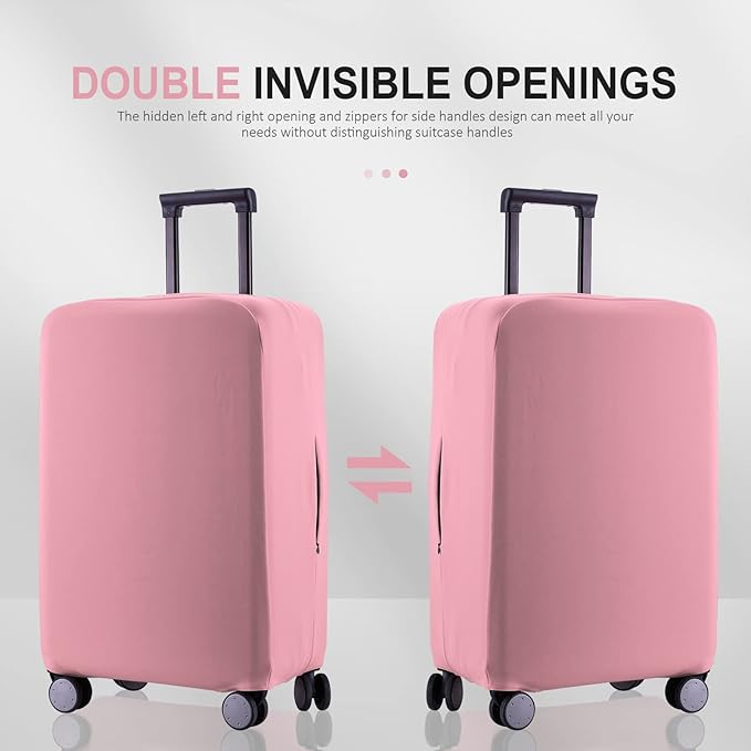 Travel Luggage Cover Suitcase Protector Scratch-Resistant Fit 19-31 Inch Suitcase, Not Included Suitcase (Pink, SX(22-23 inch))