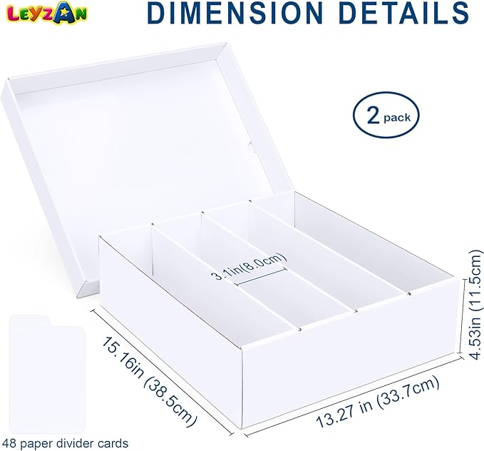 Trading Card Storage Box, 3200 Count Cardboard Storage Box with Divider for Sports, Tcg, Mtg Card(2 Pack)