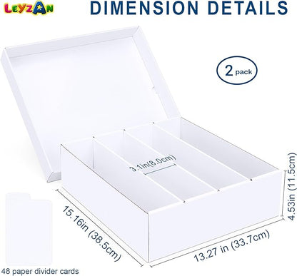 Trading Card Storage Box, 3200 Count Cardboard Storage Box with Divider for Sports, Tcg, Mtg Card(2 Pack)