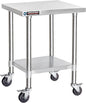 DuraSteel 30x18 NSF Stainless Steel Cart Work Table - Heavy Duty Rolling Food Prep Table - Metal Utility Cart on Wheels Caster, Grill Stand Microwave Outdoor Kitchen Tables Countertop Island Large Top