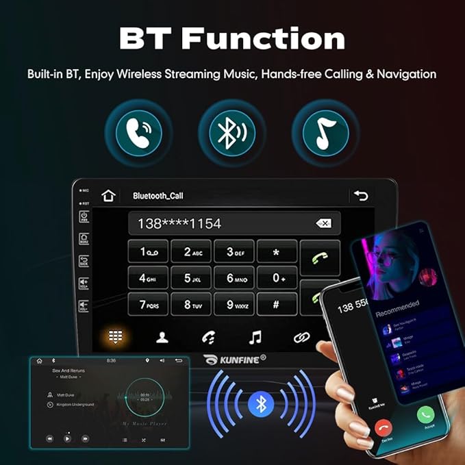 Kunfine Car CarPlay Android Auto Navigation Stereo GPS Radio Reverse Camera Display 9" IPS Touchscreen Headunit Tablet Pad Media Player for Subaru Forester 2007-2013, if Applicable Octa Core 4G+64G