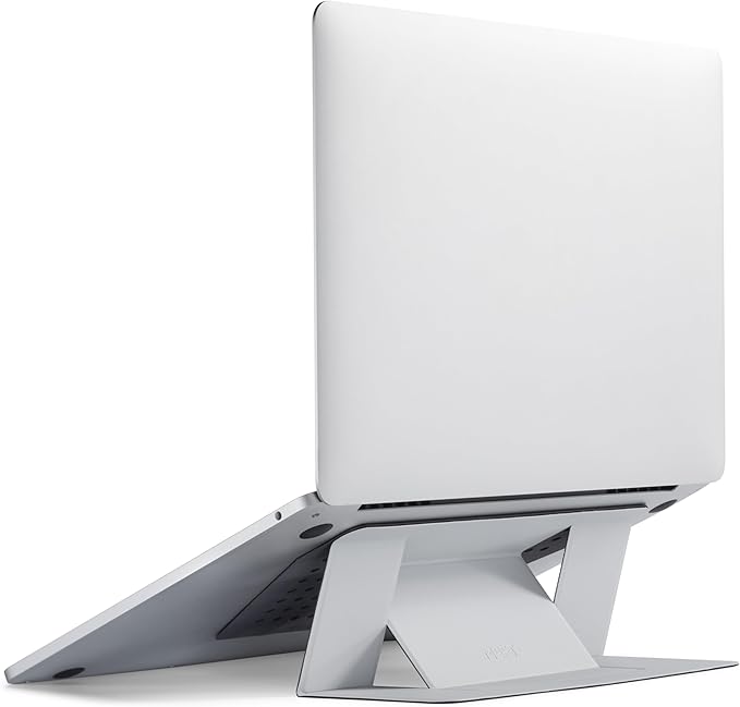 MOFT Laptop Stand for Desk, Adhesive MacBook Computer Stand with 2 Adjustable Viewing Angles, Foldable and Portable Laptop Riser Compatible with 11"-16" Laptops, Misty Cove
