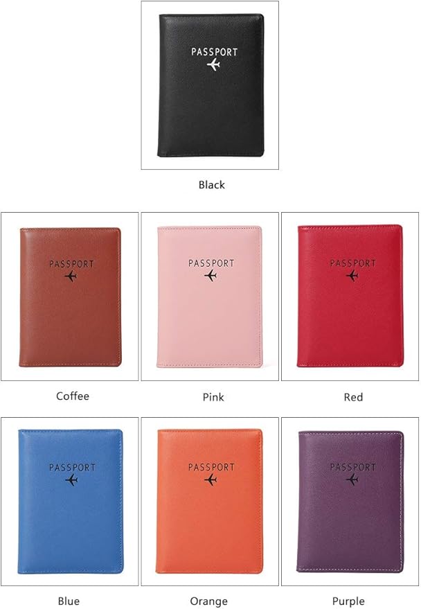 BAKUN Travel Wallet & Family Leather Passport Holder Cover RFID Blocking Travel Wallet, Leather Card Case, Travel Document Organizer Case(Coffee)