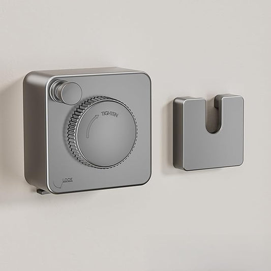 13.8ft(4.2M) Retractable Clothesline, Non-sag Clothesline, Indoor & Outdoor Heavy Duty Retractable Clothesline, Wall Mounted Stainless Steel Washing Line (Gray)