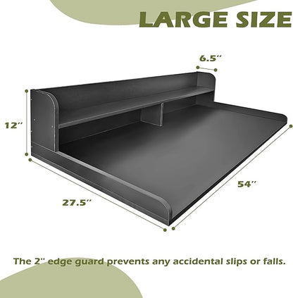 Royxen Laundry Countertop with Storage Universal Fit, Washer and Dryer Countertop with Shelf, Laundry Room Storage, 2-Tier Shelf (Black)