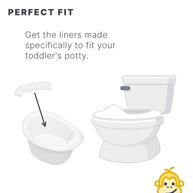 Potty Liners Compatible with Summer Infant My Potty Pro - 60 Count - Strong, Leak-Proof, Baby-Safe, Perfect Fit - Clever Baboon